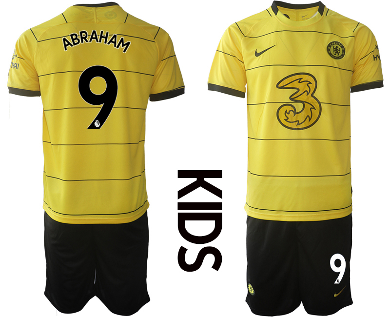 Youth 2021-2022 Club Chelsea away yellow #9 Soccer Jerseys->customized soccer jersey->Custom Jersey